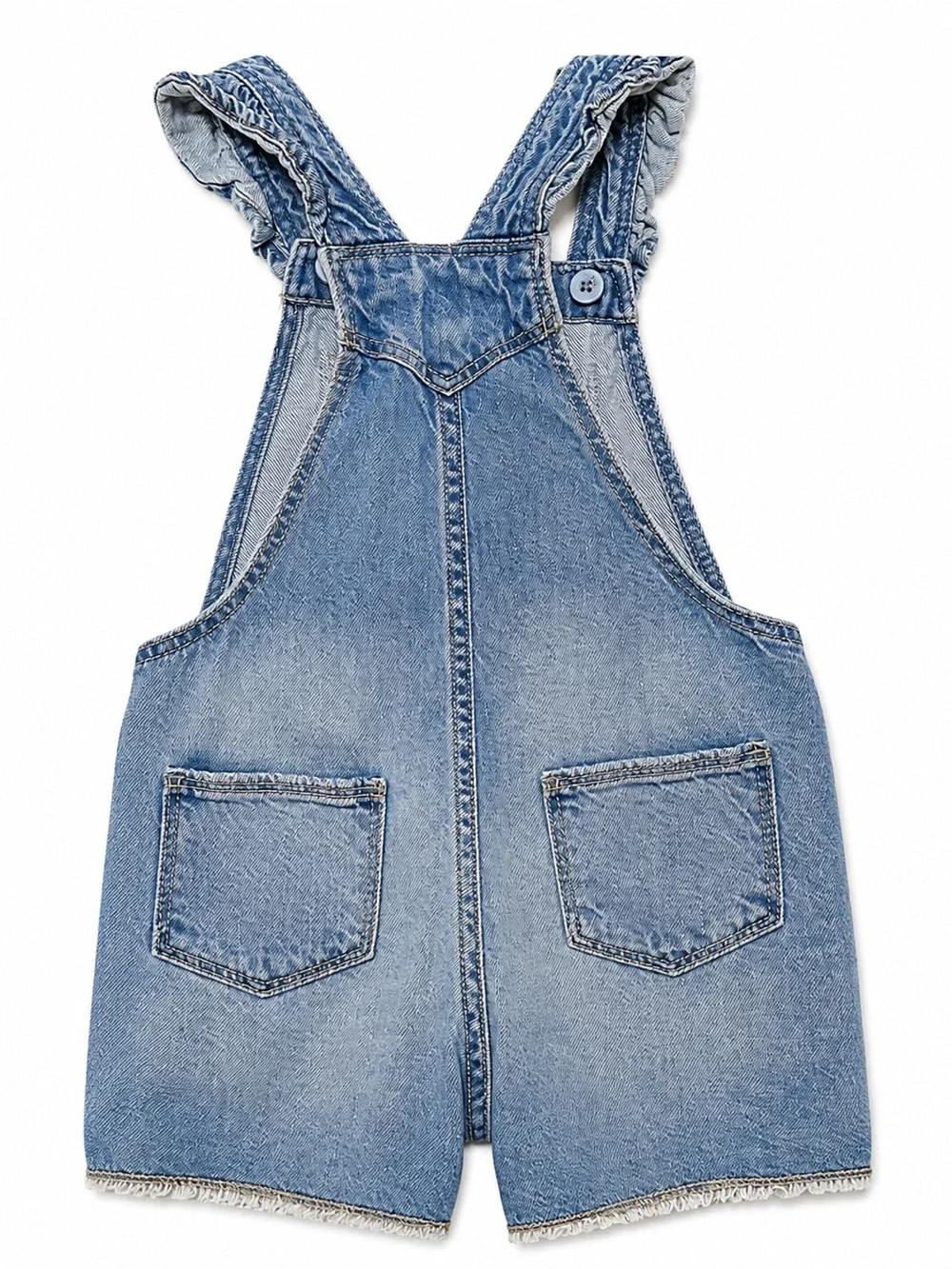GAP Light Blue Denim Short Overalls for Kids